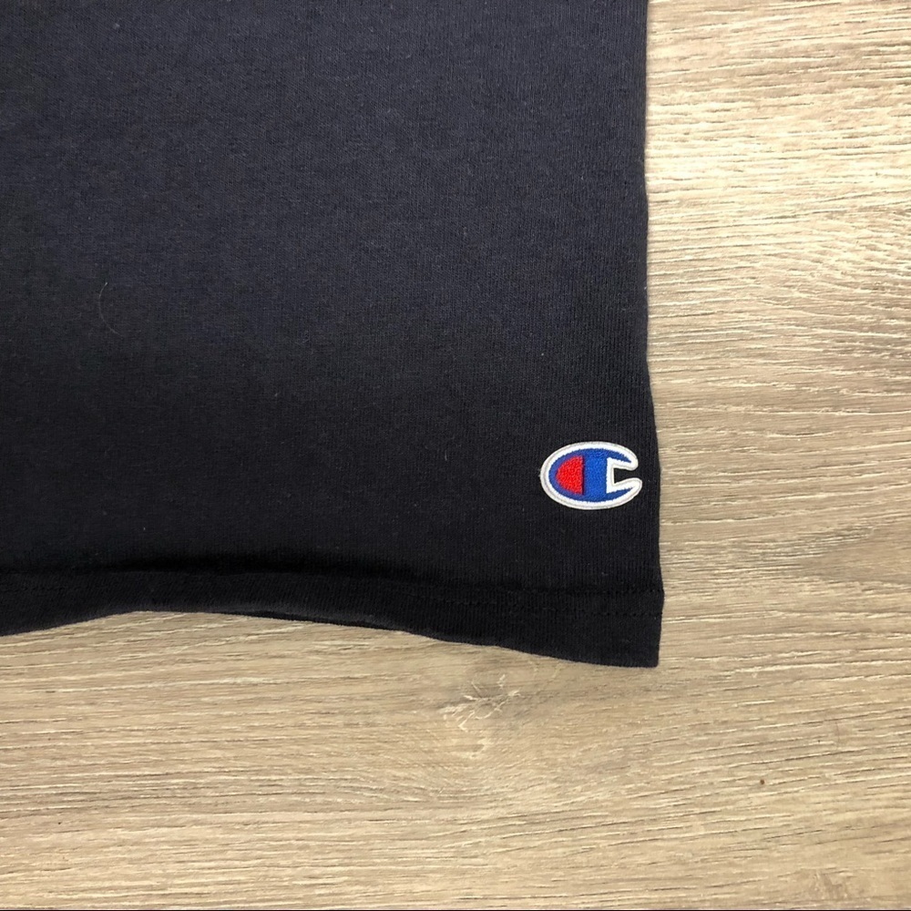 Champion Size 3 XL Vintage 90s T Shirt Short Sleeve Navy Logo Ringer Tee - Picture 3 of 4